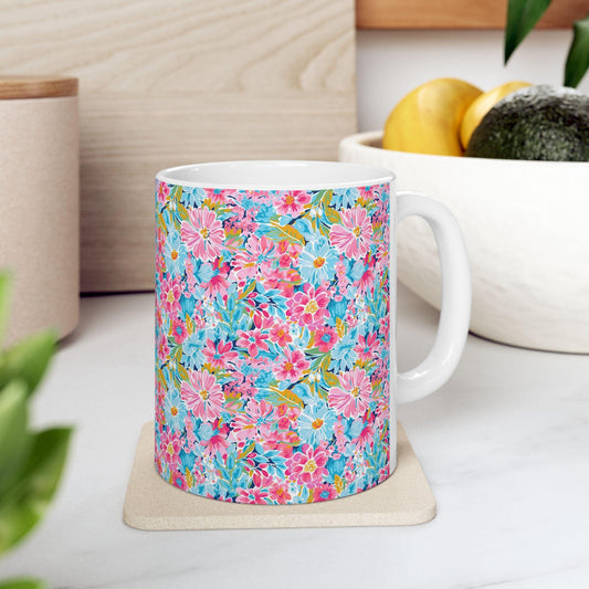 Coffee Mug, Bright Flowers
