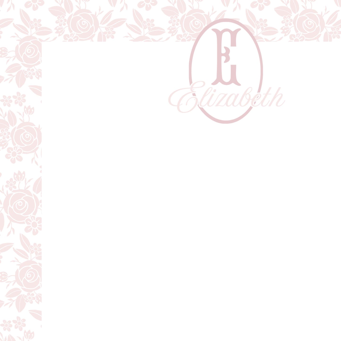 Personalized Notepad, Light Floral