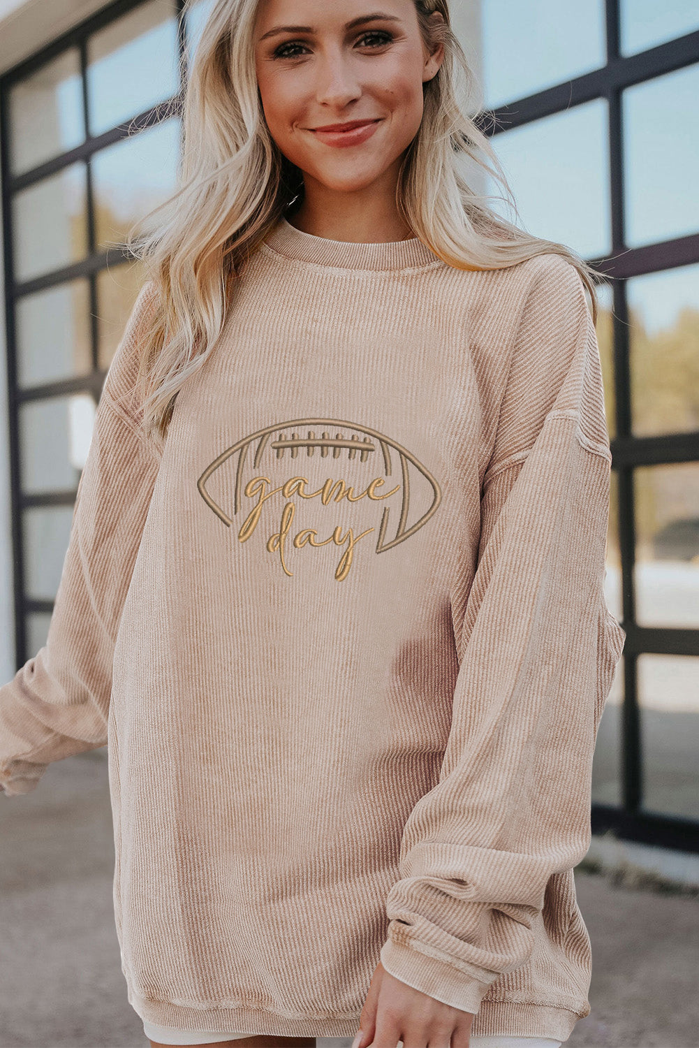 Fotoball Game Day Embroidered Corduroy Sweatshirt