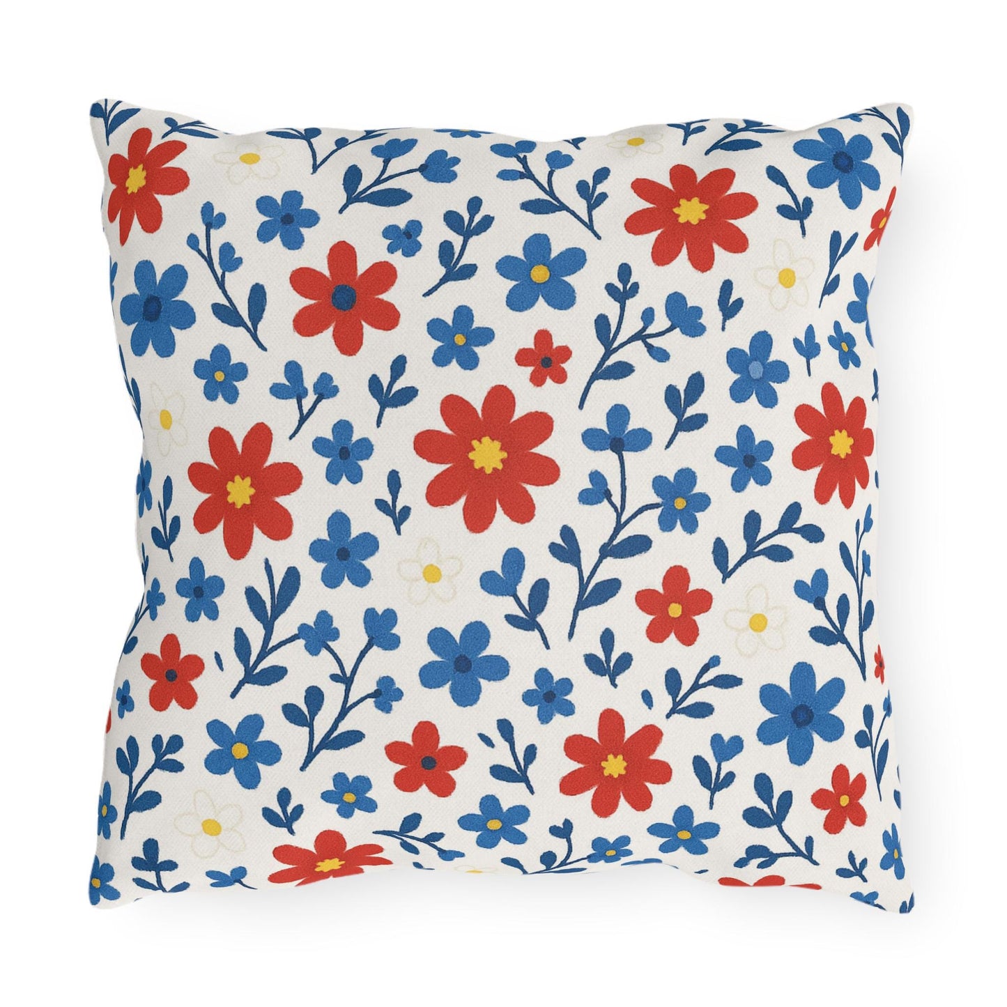 Outdoor Throw Pillow, Patriotic Flowers