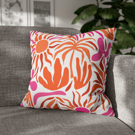 Custom Throw Pillow, Pink and Orange Abstract
