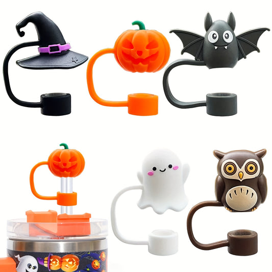 5pcs Halloween Silicone Straw Toppers for Stanley Cups