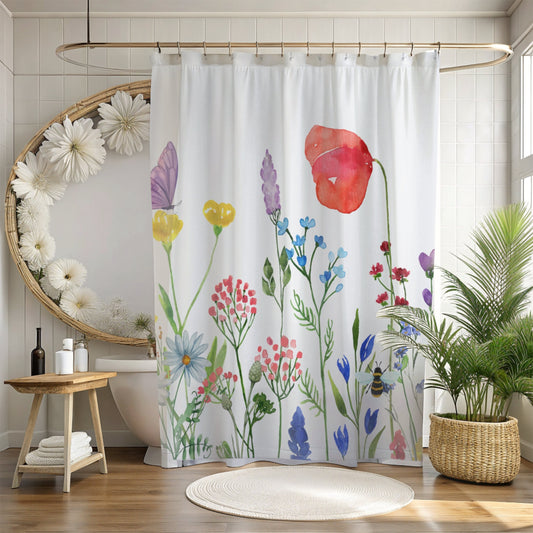Custom Shower Curtain, Wildflowers