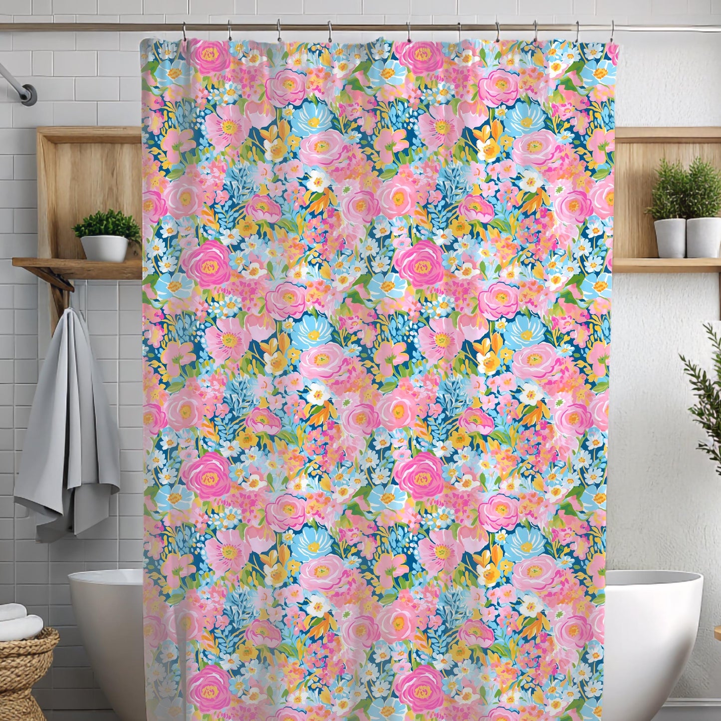 Custom Shower Curtain, Floral