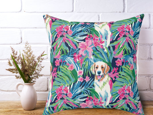 Custom Throw Pillow, Preppy Dog