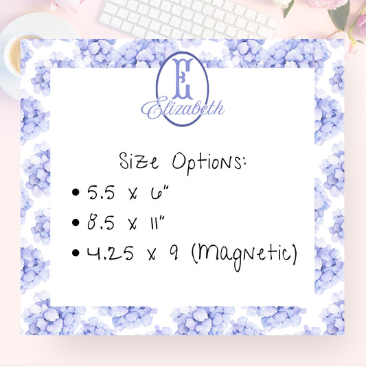 Personalized Notepad, Blue Chinoiserie Floral