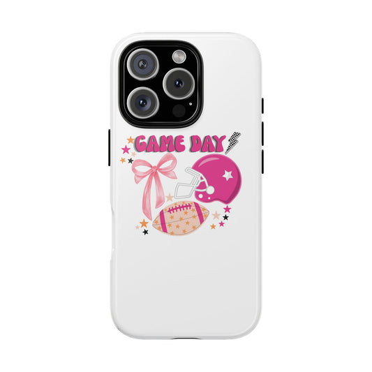 Phone Cases, Game Day Cute Pink Football Helmet & Bows