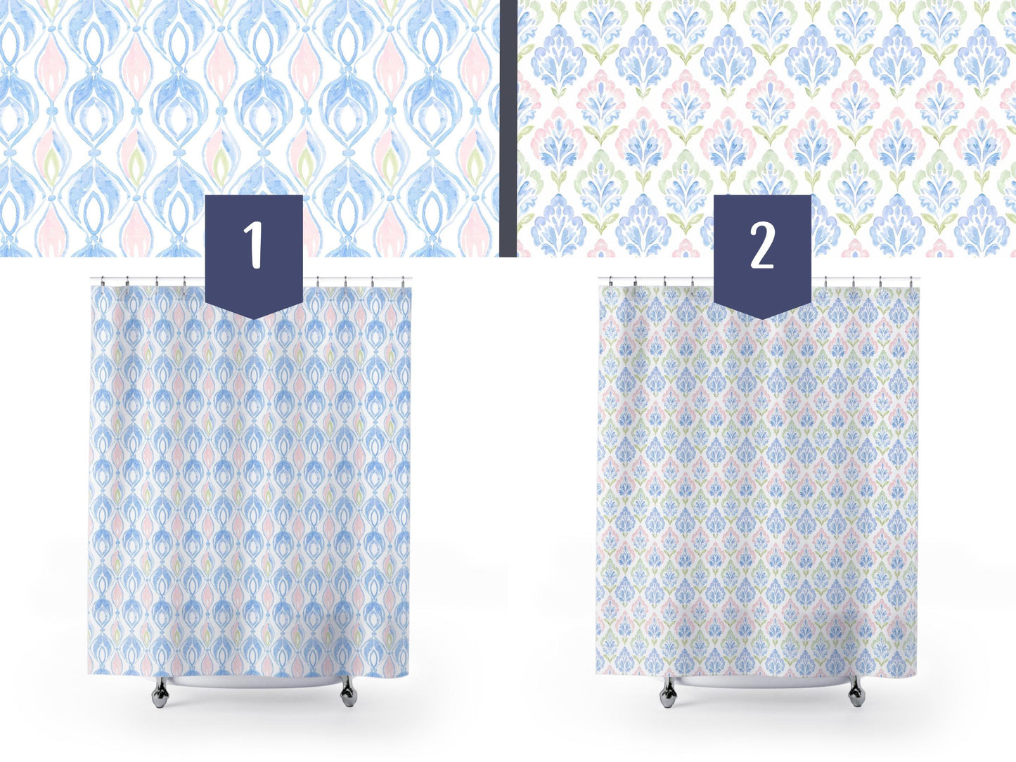 Custom Shower Curtain, Coquette Watercolor