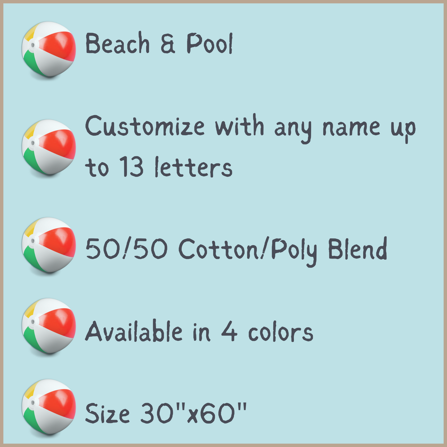 Personalized Name Beach Towel