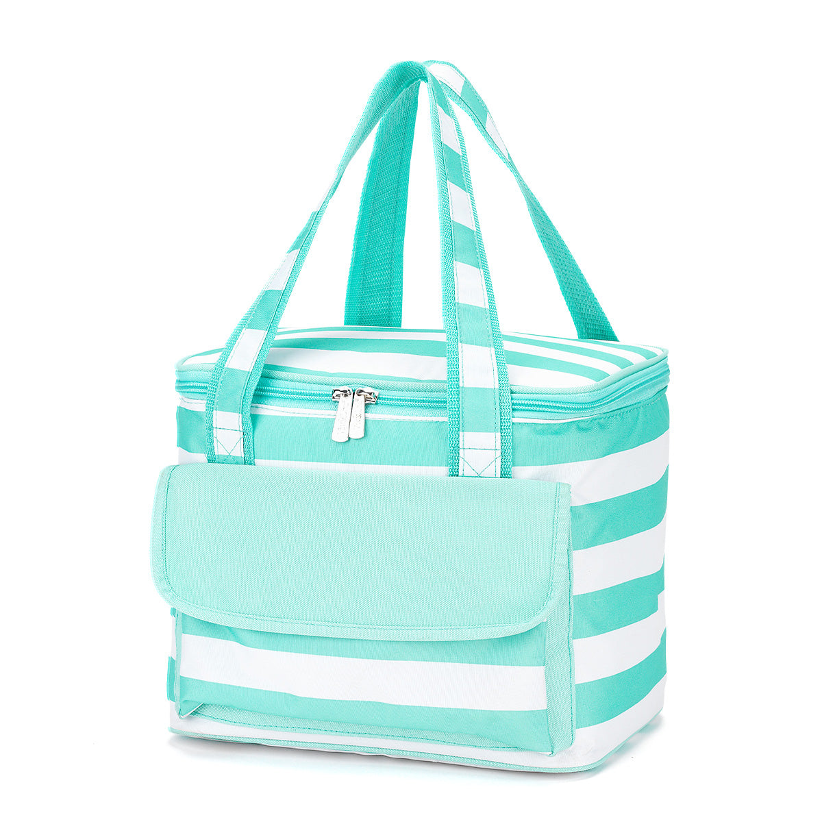 Mint Stripe Cooler Bag