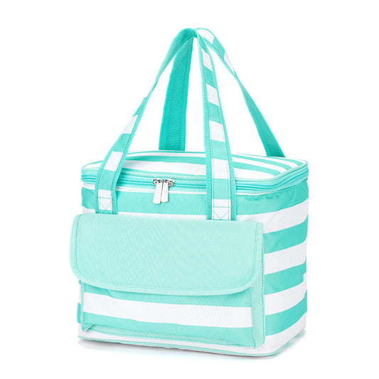 Mint Stripe Cooler Bag