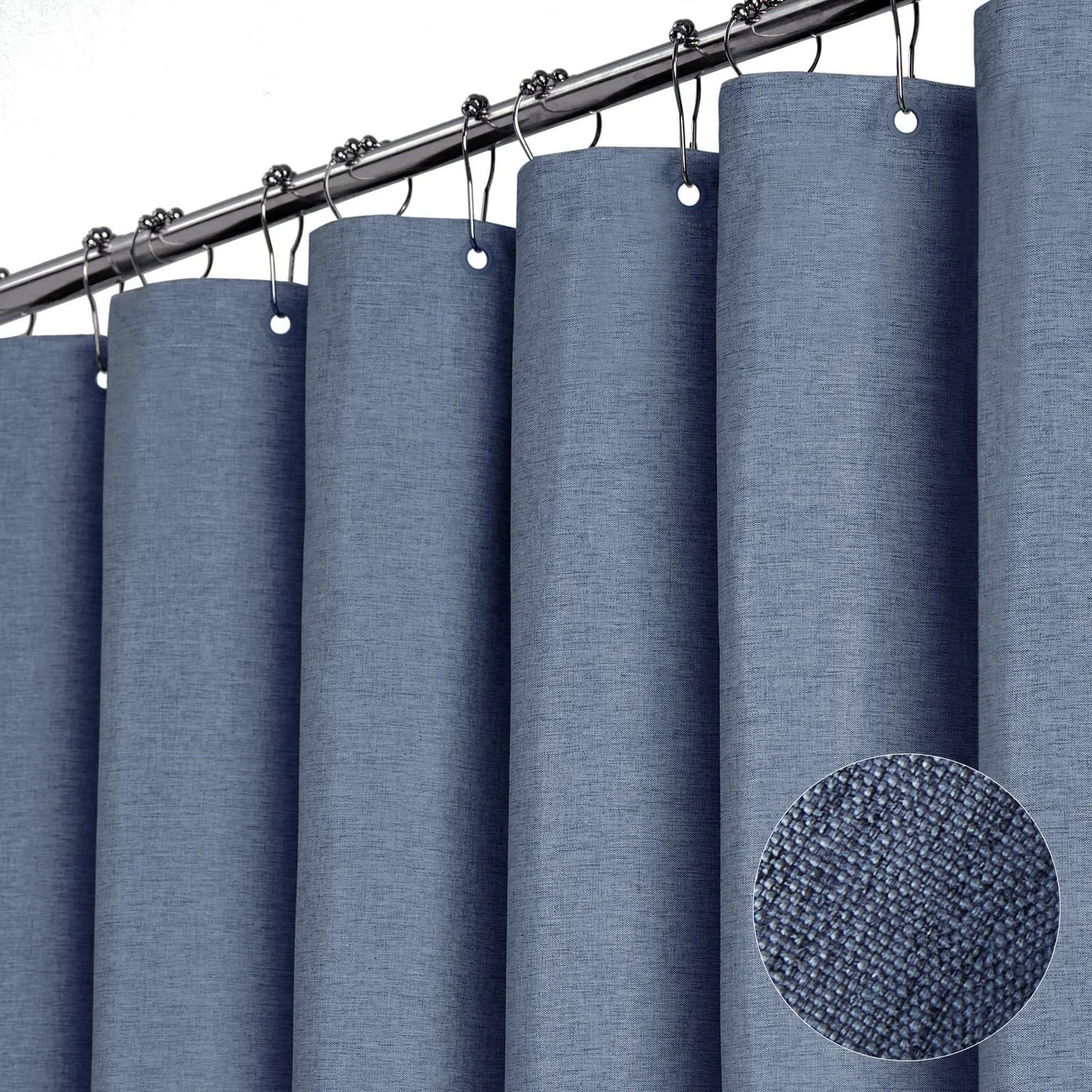 Solid Color Linen Shower Curtain
