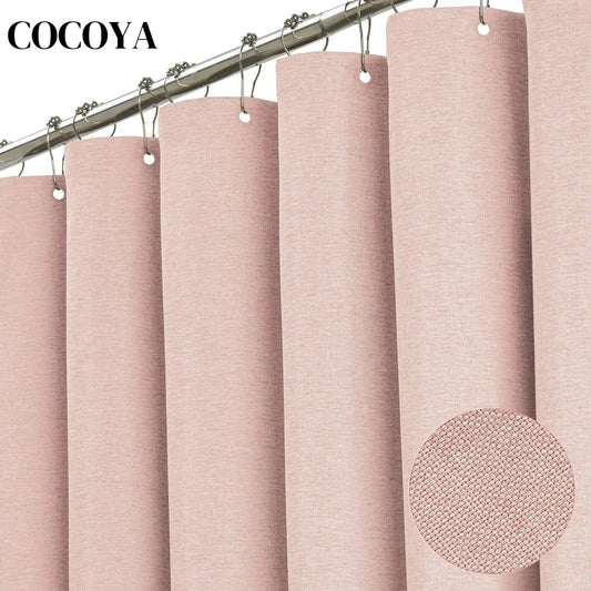 Solid Color Linen Shower Curtain