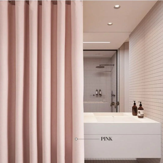Solid Color Linen Shower Curtain