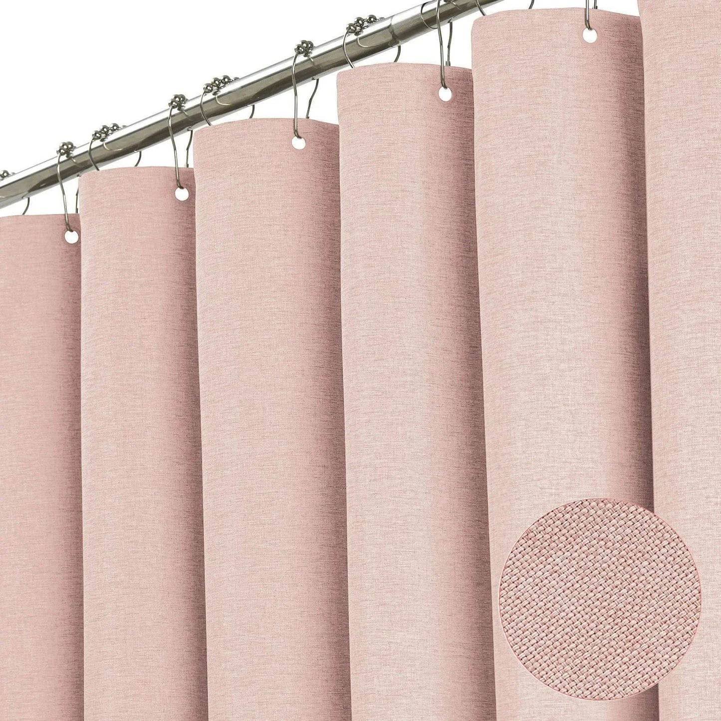 Solid Color Linen Shower Curtain