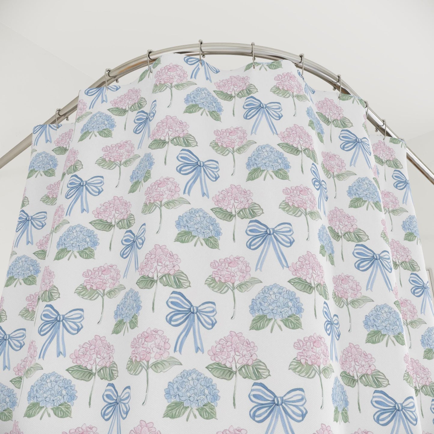 Custom Shower Curtain, Watercolor Hydrangeas