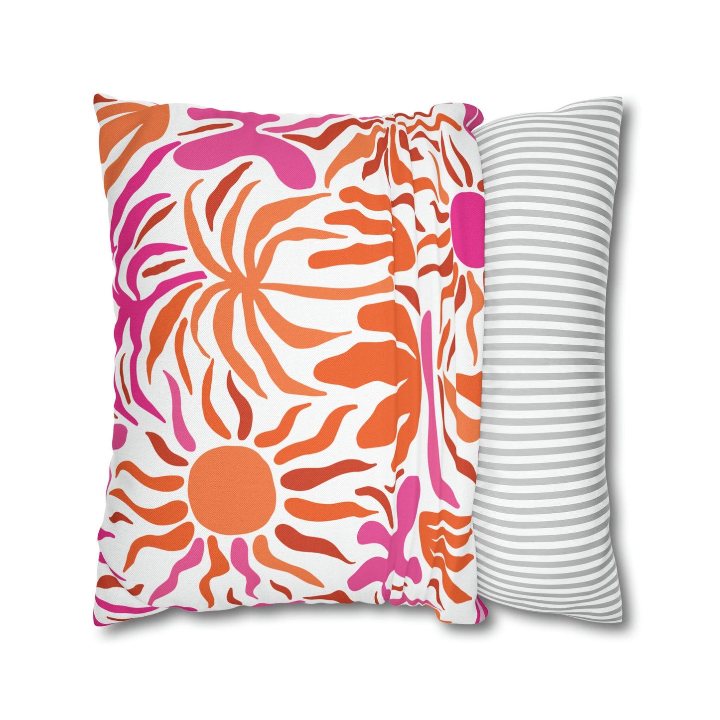 Custom Throw Pillow, Pink and Orange Abstract