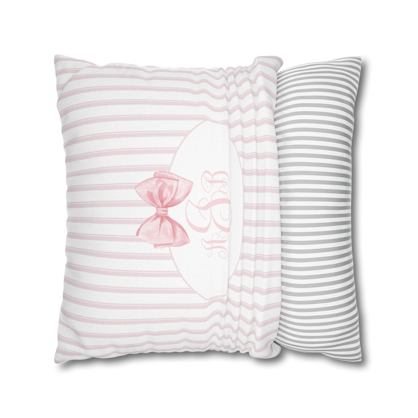 Custom Throw Pillow, Pink Bow