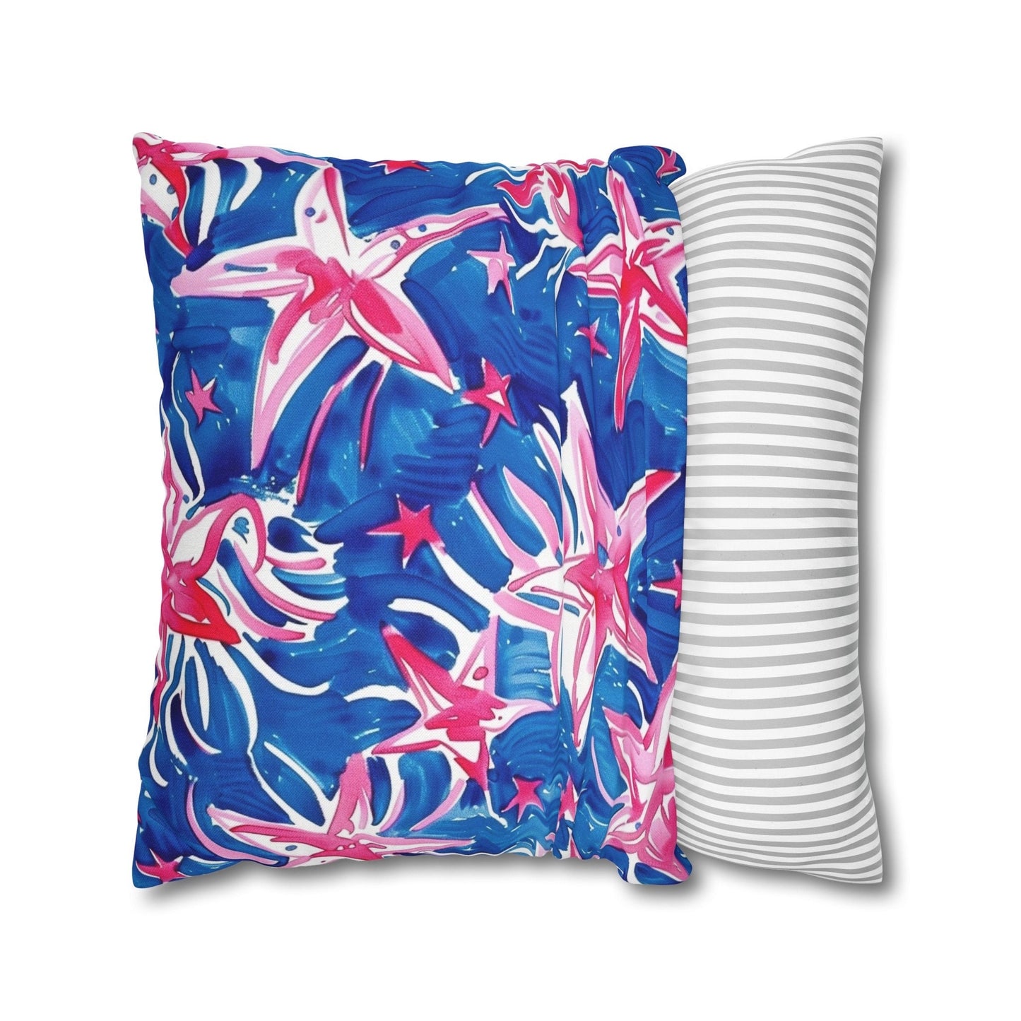 Custom Throw Pillow, Tropical Patriotic