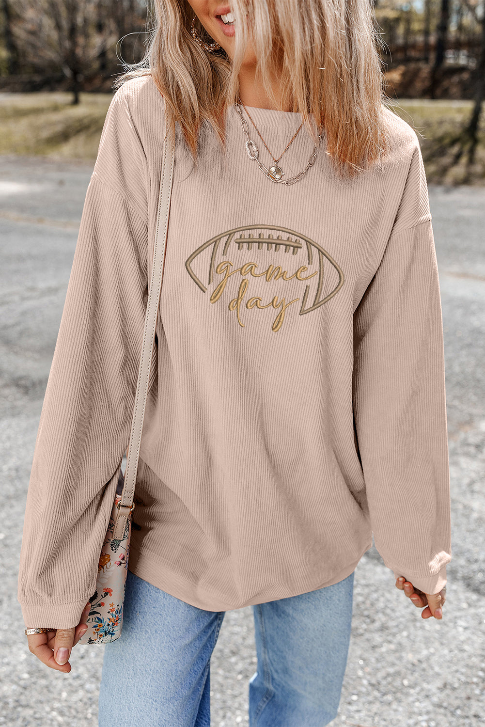 Fotoball Game Day Embroidered Corduroy Sweatshirt