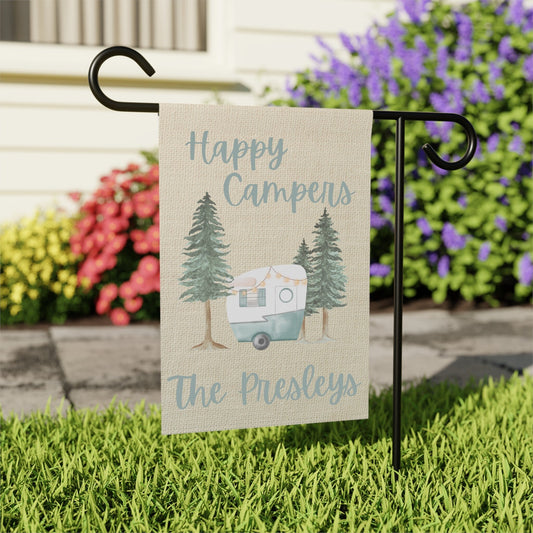 Personalized Happy Camper Garden Flag