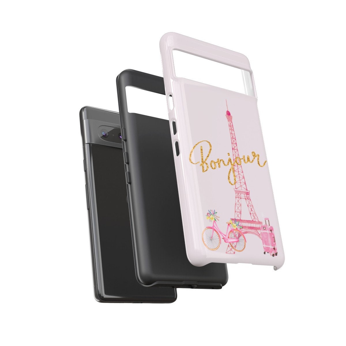 Custom Phone Case, Eiffel Tower Bonjour