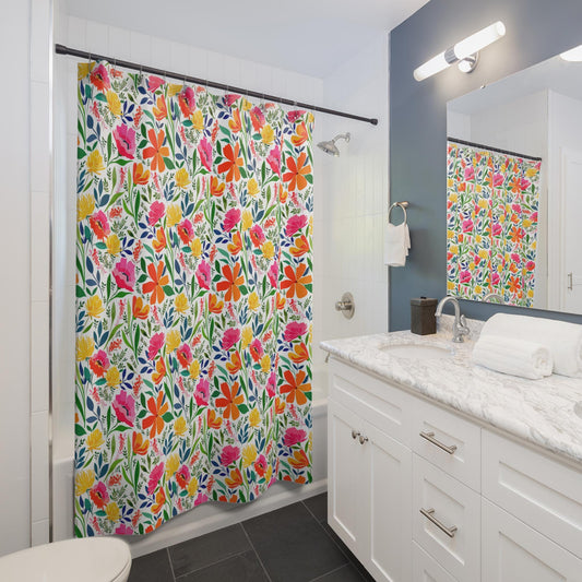 Custom Shower Curtain, Wildflowers