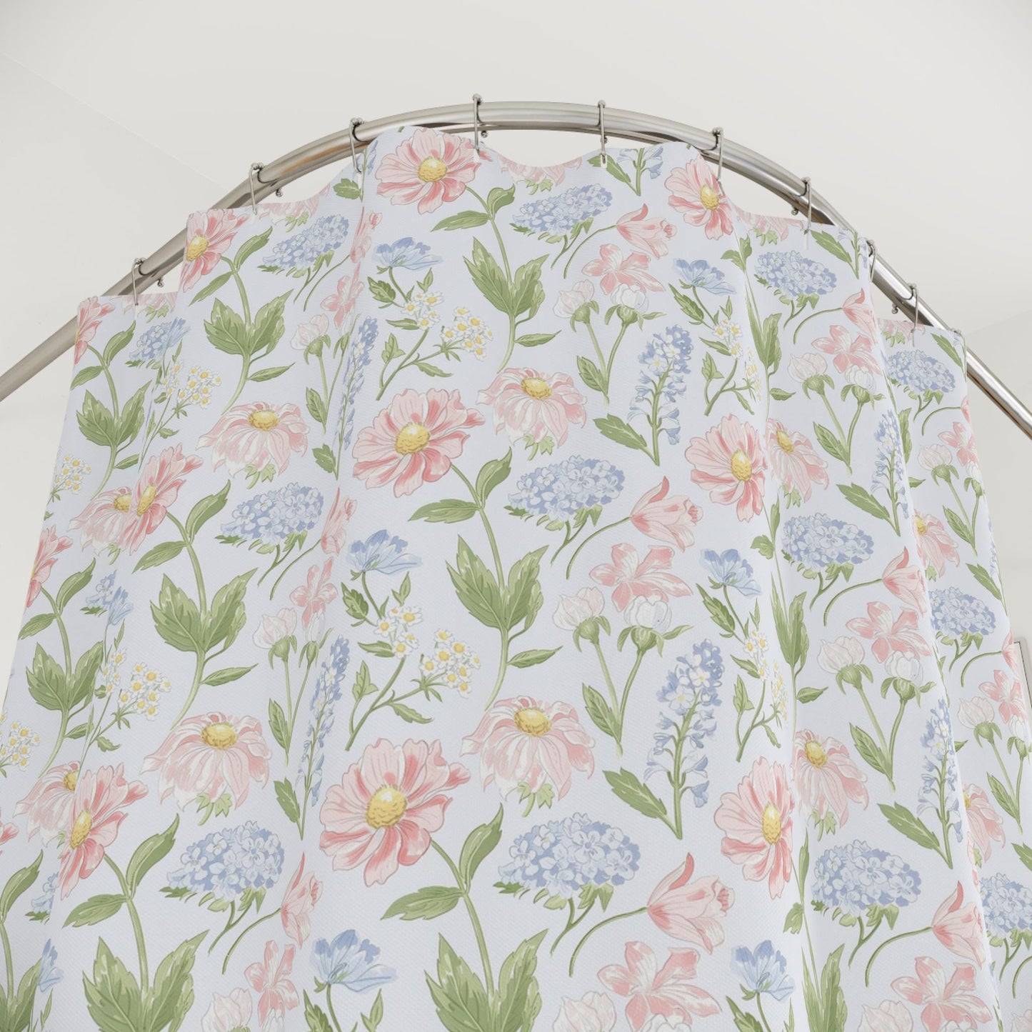 Custom Shower Curtain, Watercolor Hydrangeas