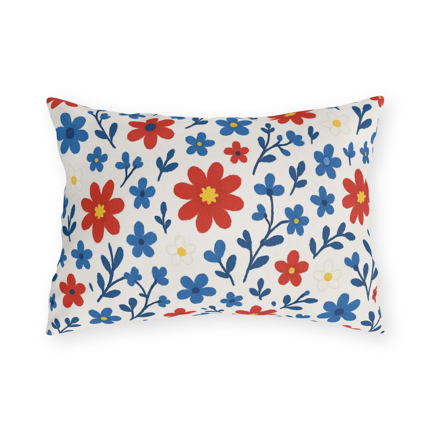 Outdoor Throw Pillow, Patriotic Flowers