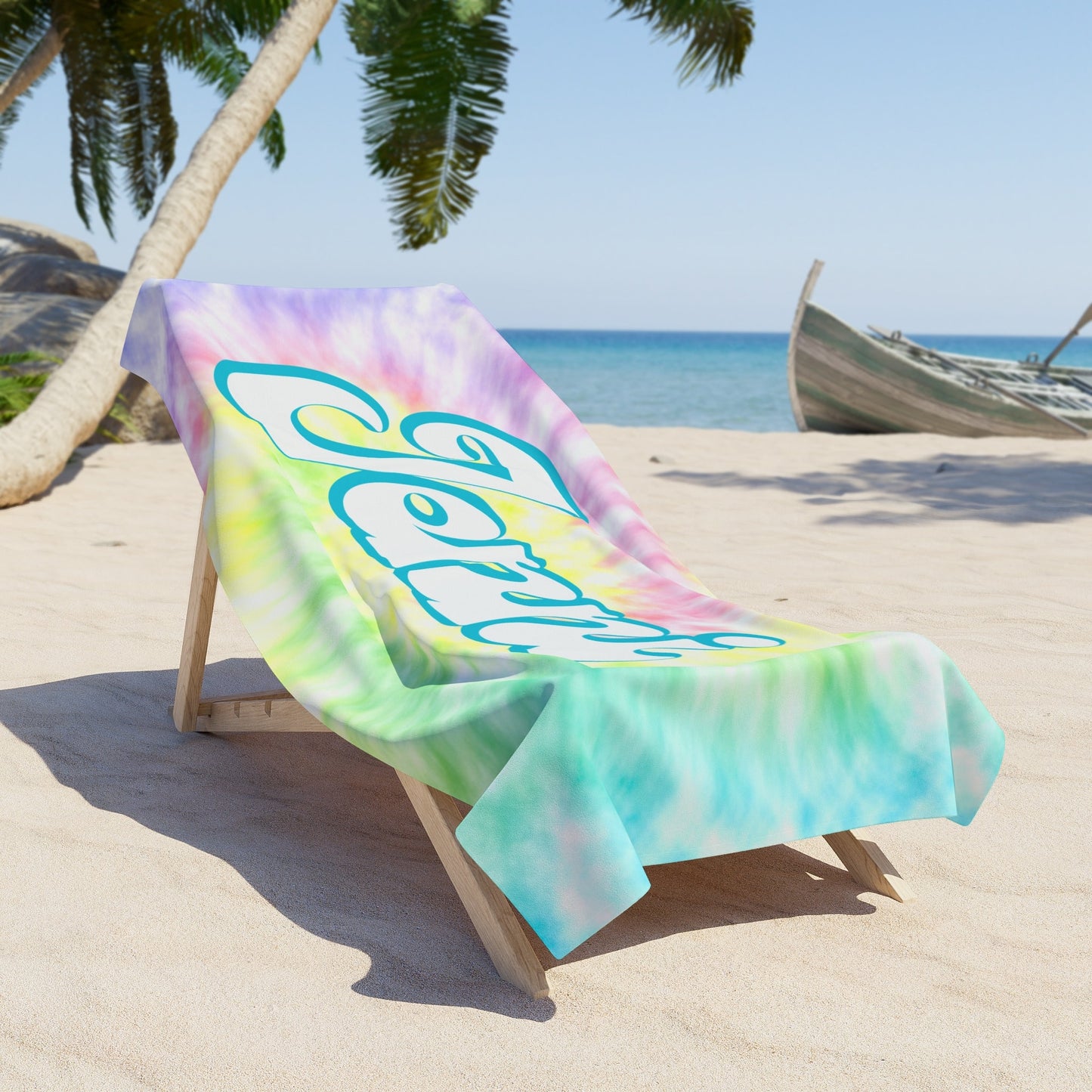 Tie-Dye Personalized Beach Towel