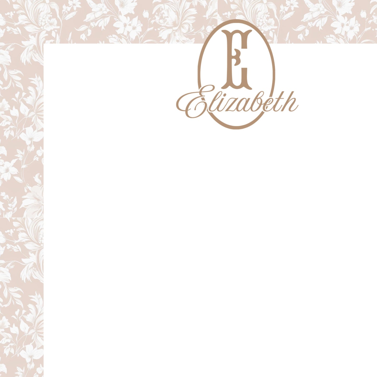Personalized Notepad, Neutral Floral