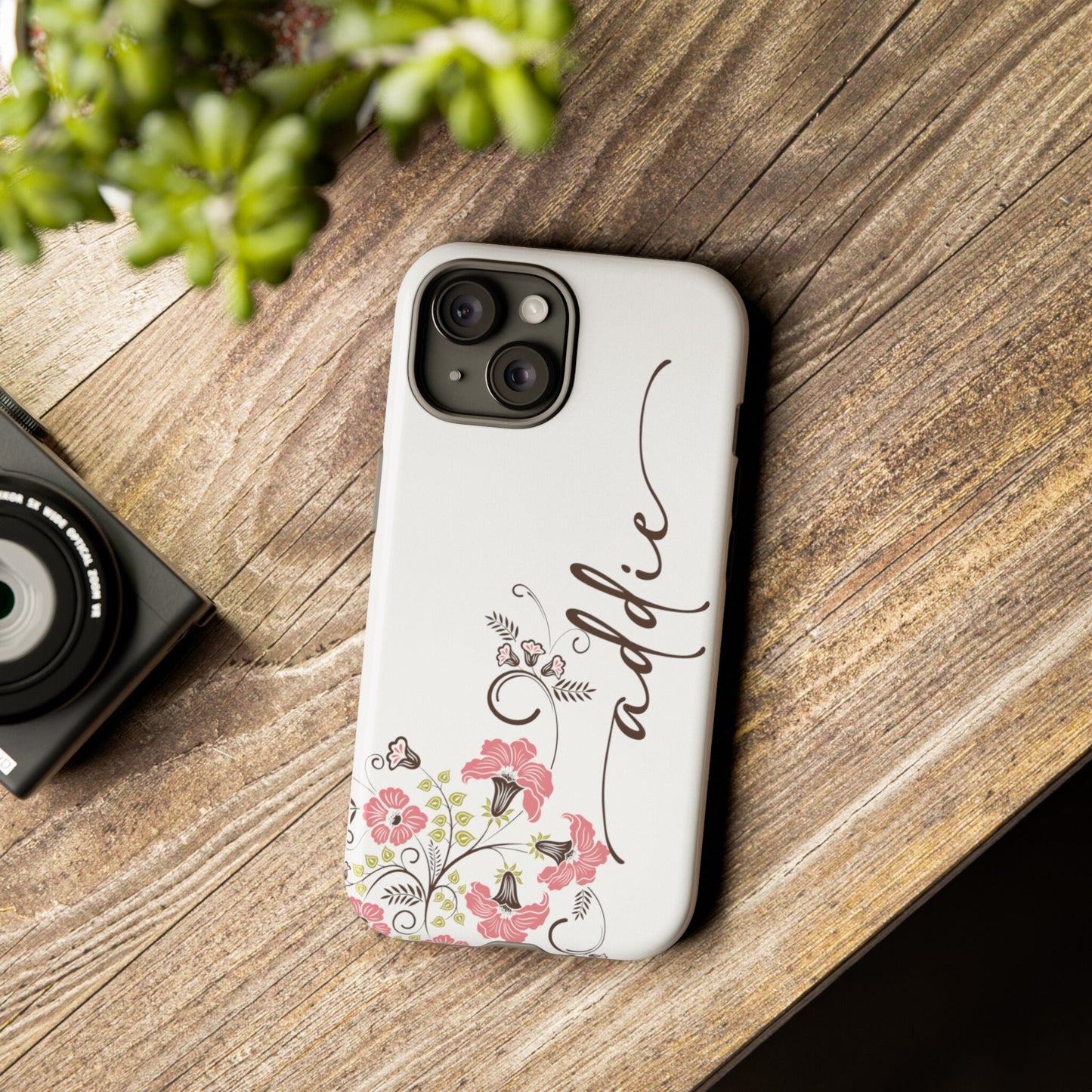 Custom Phone Case, Wildflowers and Personalized Name