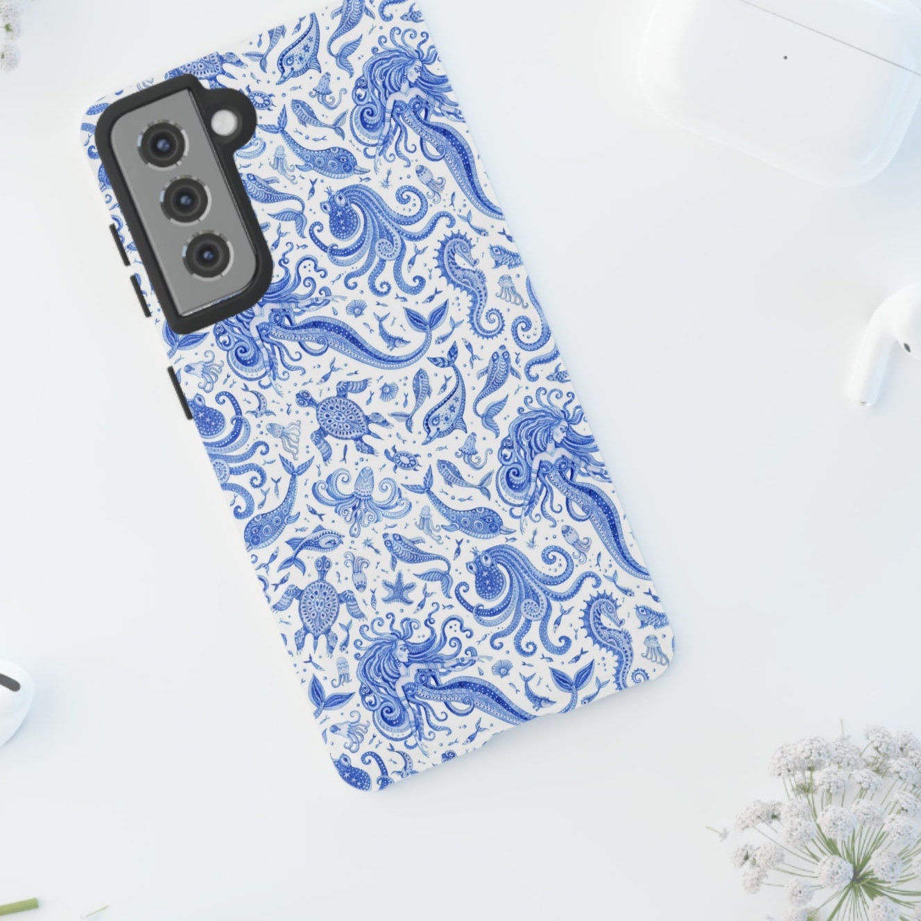 Custom Phone Case, Mermaids and Sea Turtles