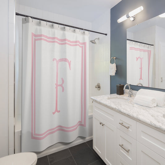 Custom Shower Curtain, Simple Monogram