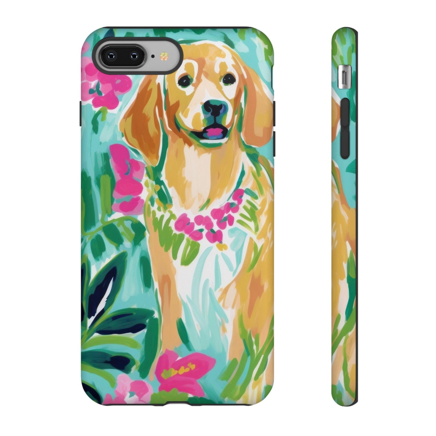 Custom Phone Case, Watercolor Tropical Dog