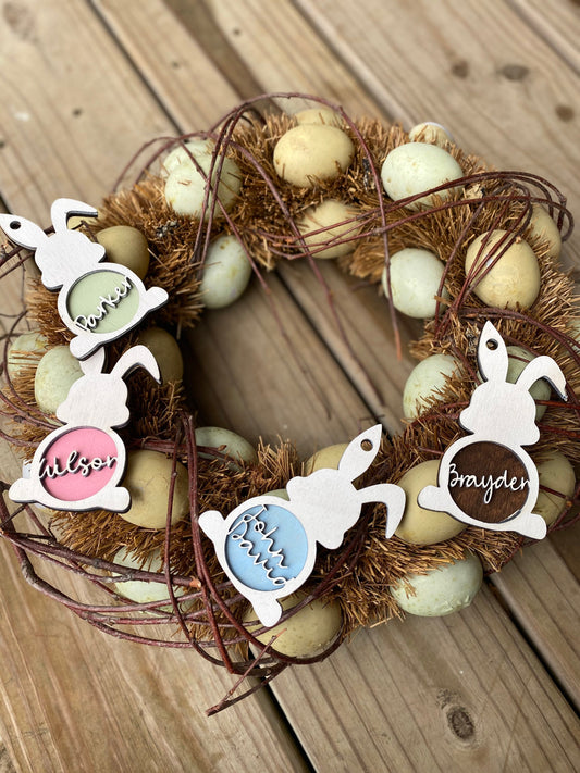 Easter Basket Name Tags | Personalized Tags | Children Gifts | Bunny | Wood Ornament