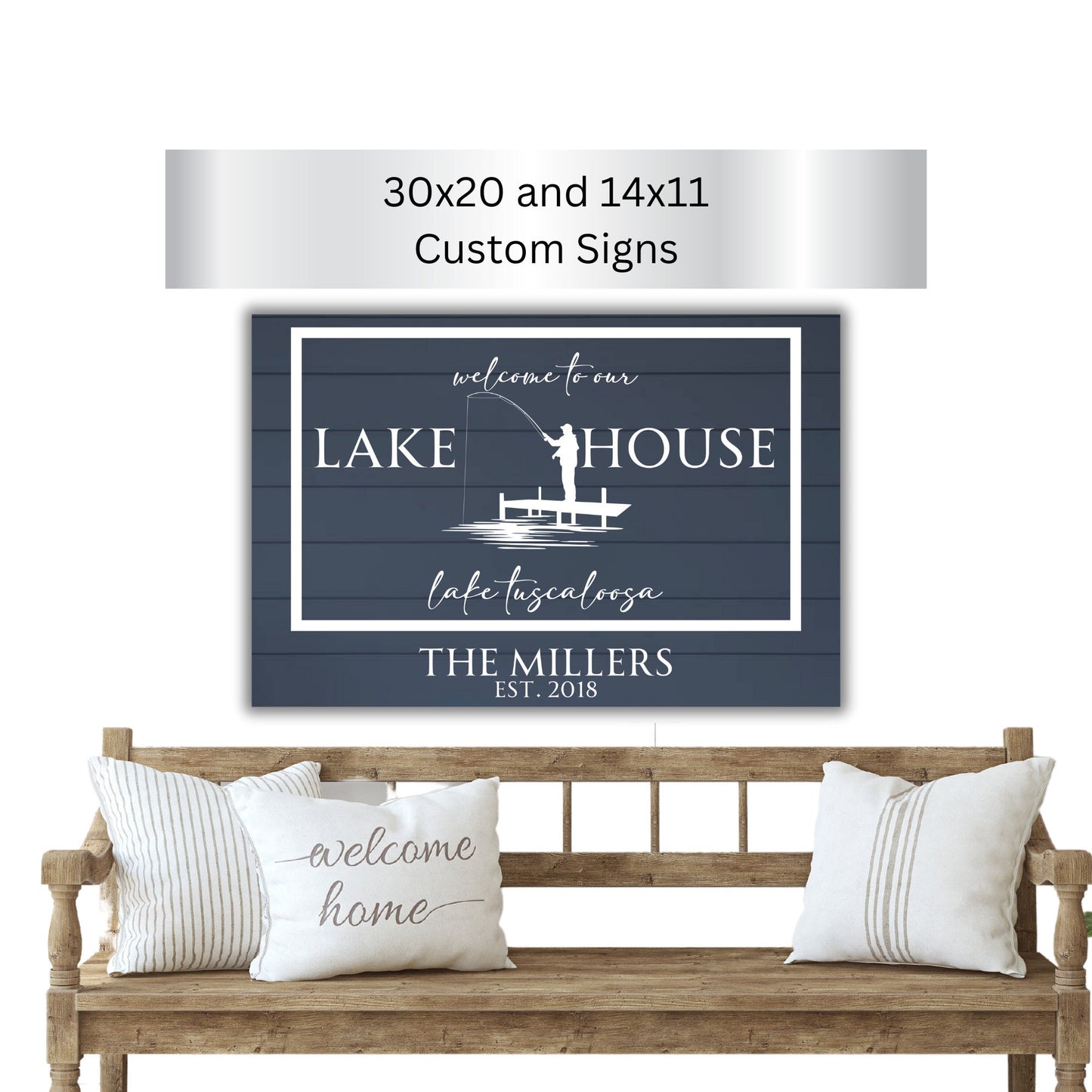 Beach or Lake House Aluminum Sign