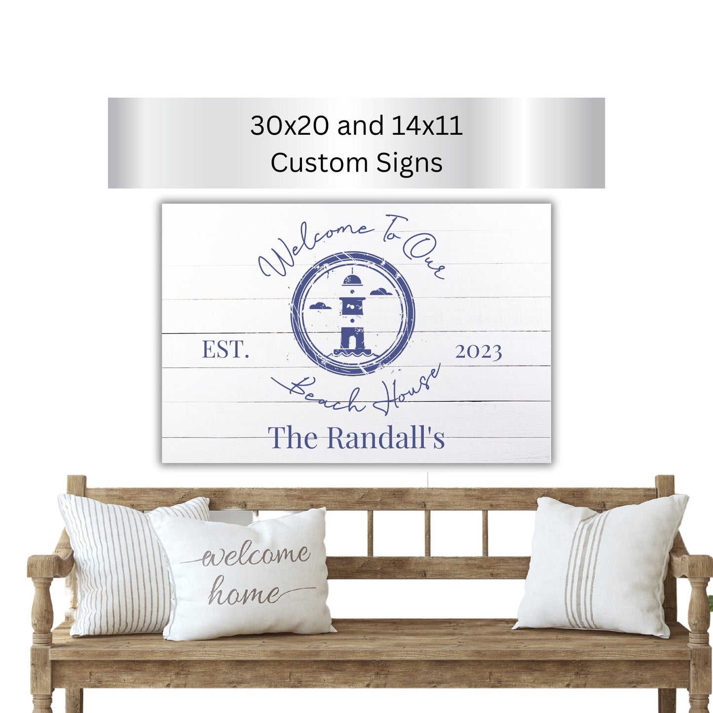 Beach or Lake House Aluminum Sign