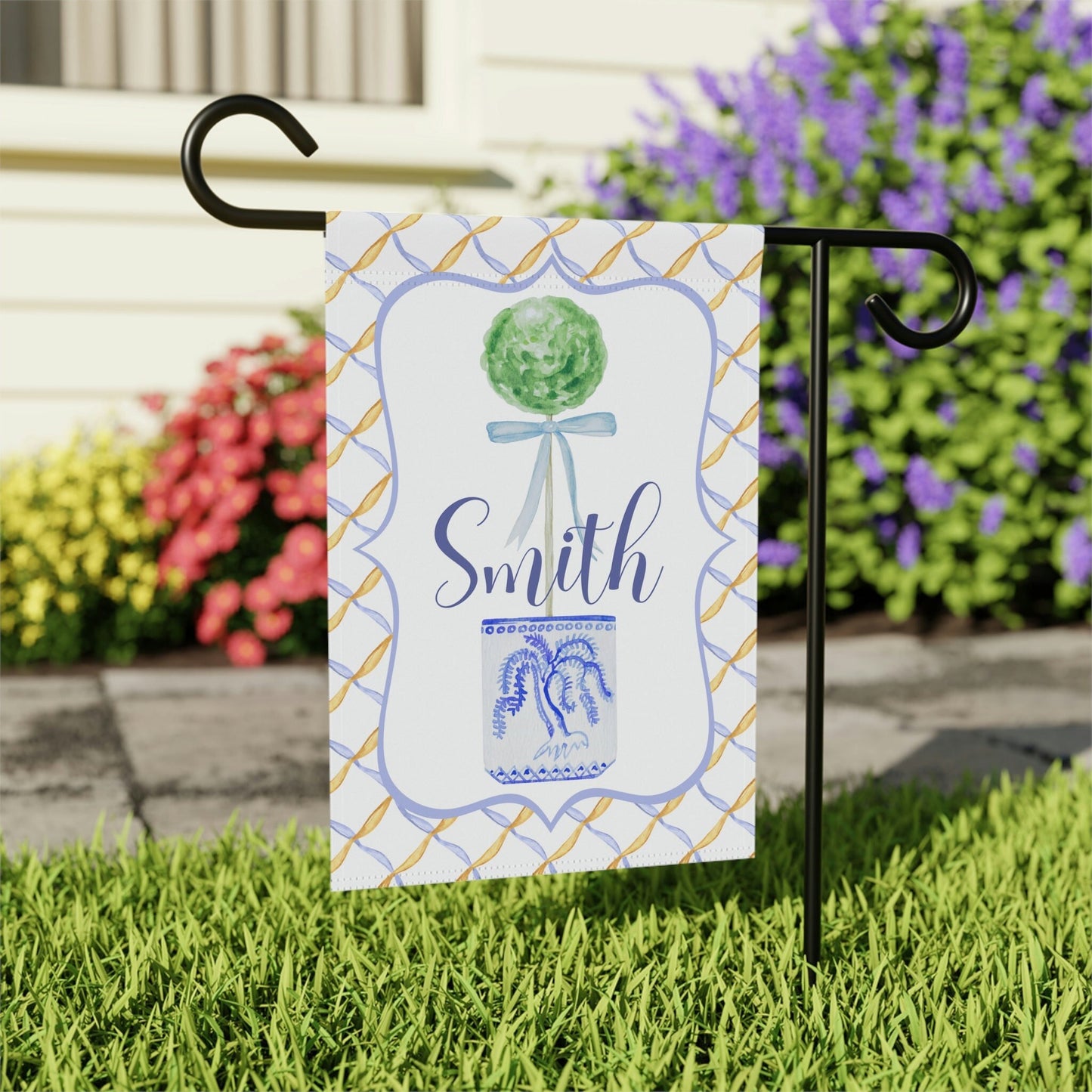 Personalized Garden Flag | Welcome Flag | Fall Spring Summer Garden Flag | Initial Flag | Yard Decor | Outdoor Decor | Topiary