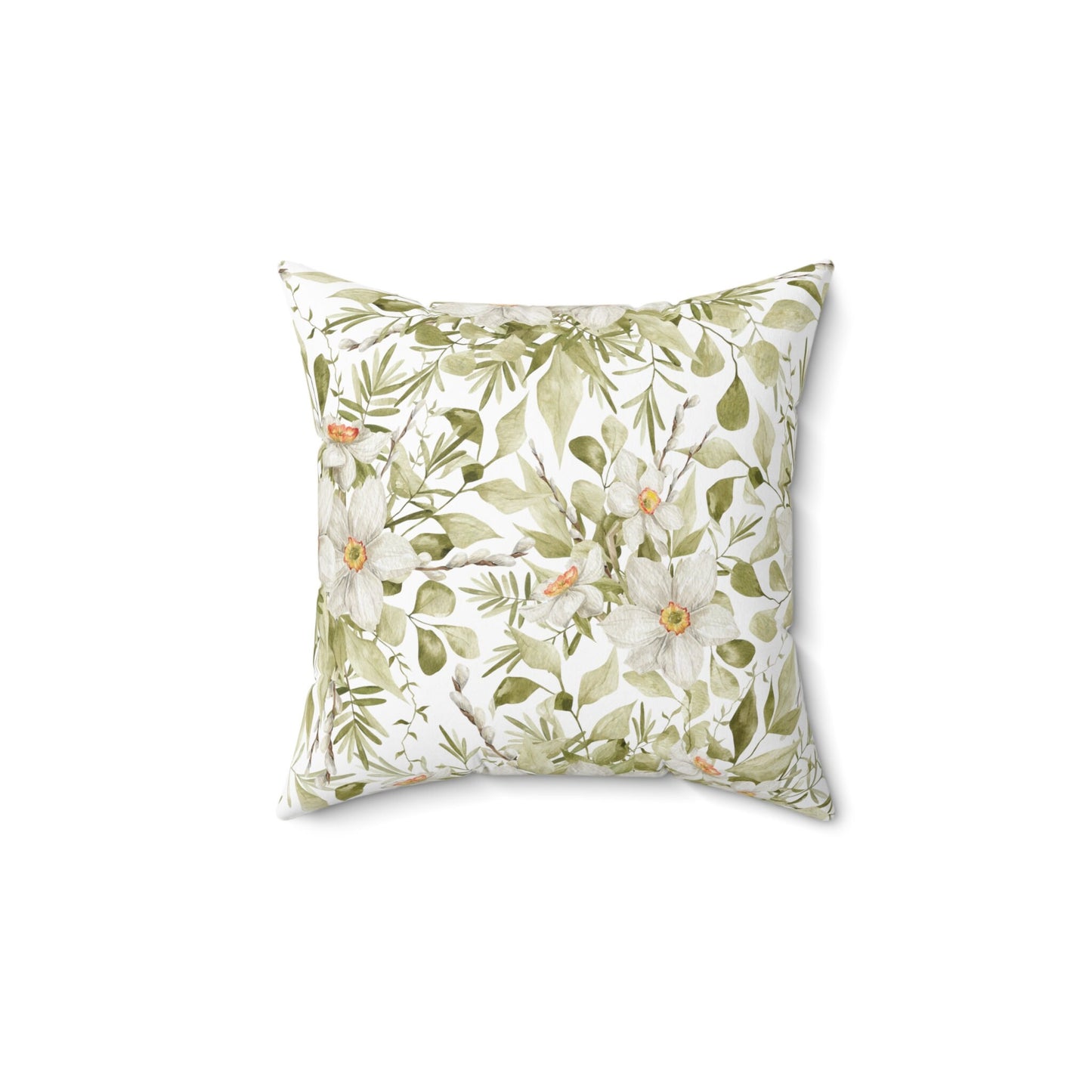 Spring Bunny Pillow | Throw Pillow | Easter | Watercolor Spring Design | Spun Polyester Square Pillow