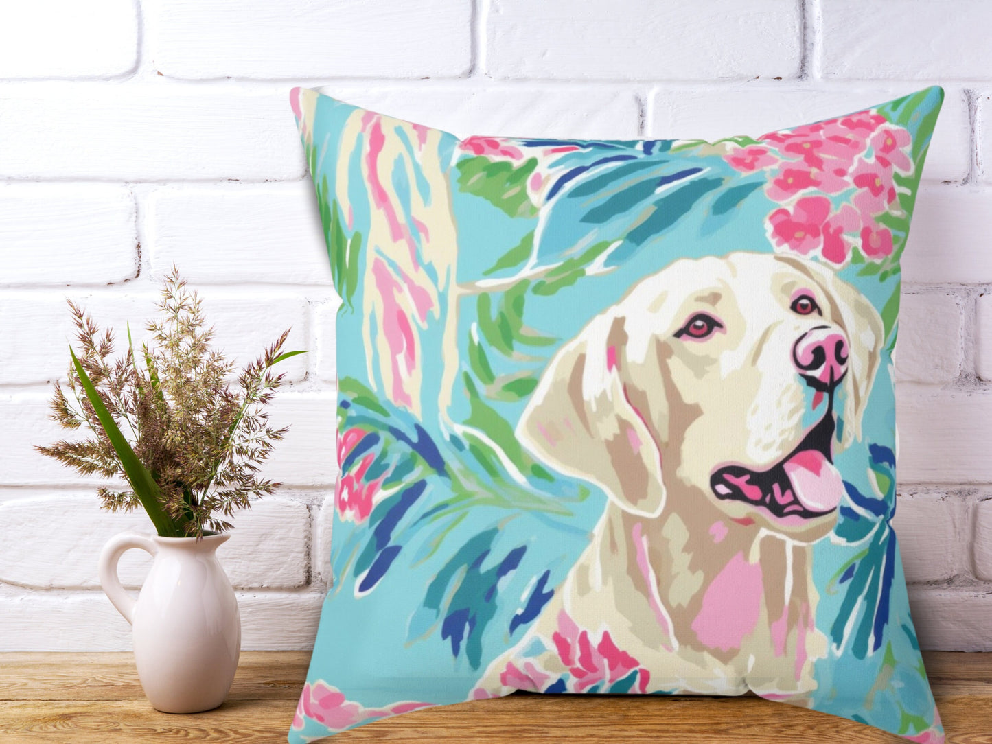 Dog Pillow, Home Decor, Preppy Room Decor, Pet Throw Pillow, Pet Pillow, Beach Home, Dorm Decor, Labrador, Golden Retriever
