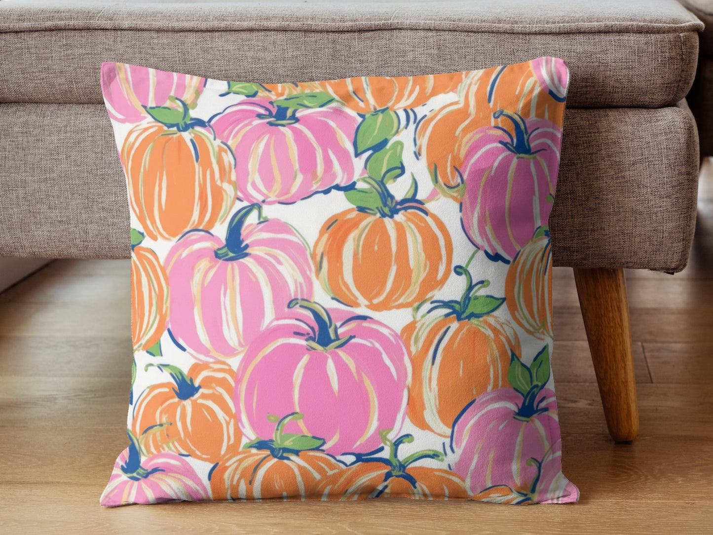 Fall Pumpkin Decor, Pumpkin Decor, Preppy Room Decor, Pumpkin Throw Pillow, Beach Home, Dorm Decor, White Background