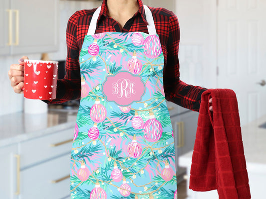 Personalized Floral Kitchen Apron for Women, Gift for Mom, Gift for Wife, Gift for Grandmother, Custom Gift, personally aprons