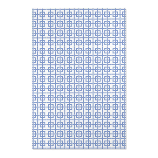 Area Rug, Blue Lattice