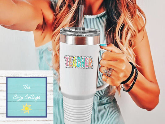 Custom Teacher Tumbler, 40 oz