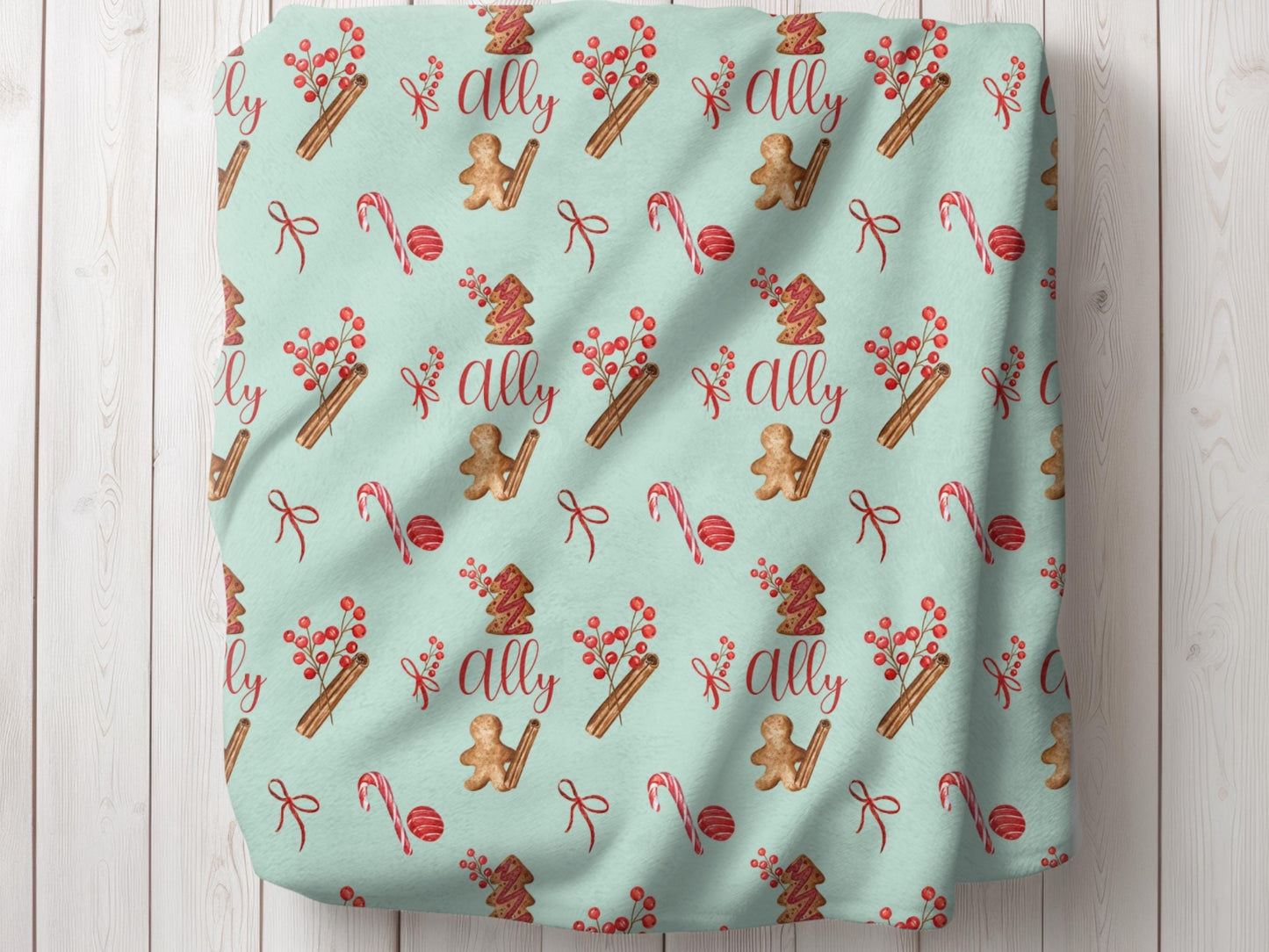 Personalized Christmas Cookie and Christmas Candy Blanket