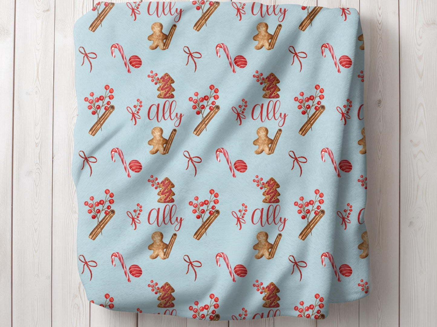 Personalized Christmas Cookie and Christmas Candy Blanket