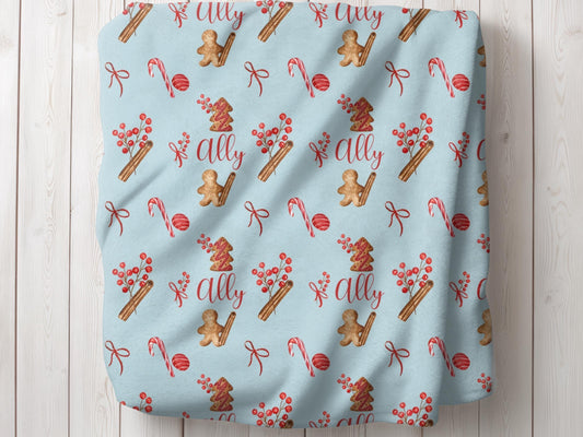 Personalized Christmas Cookie and Christmas Candy Blanket