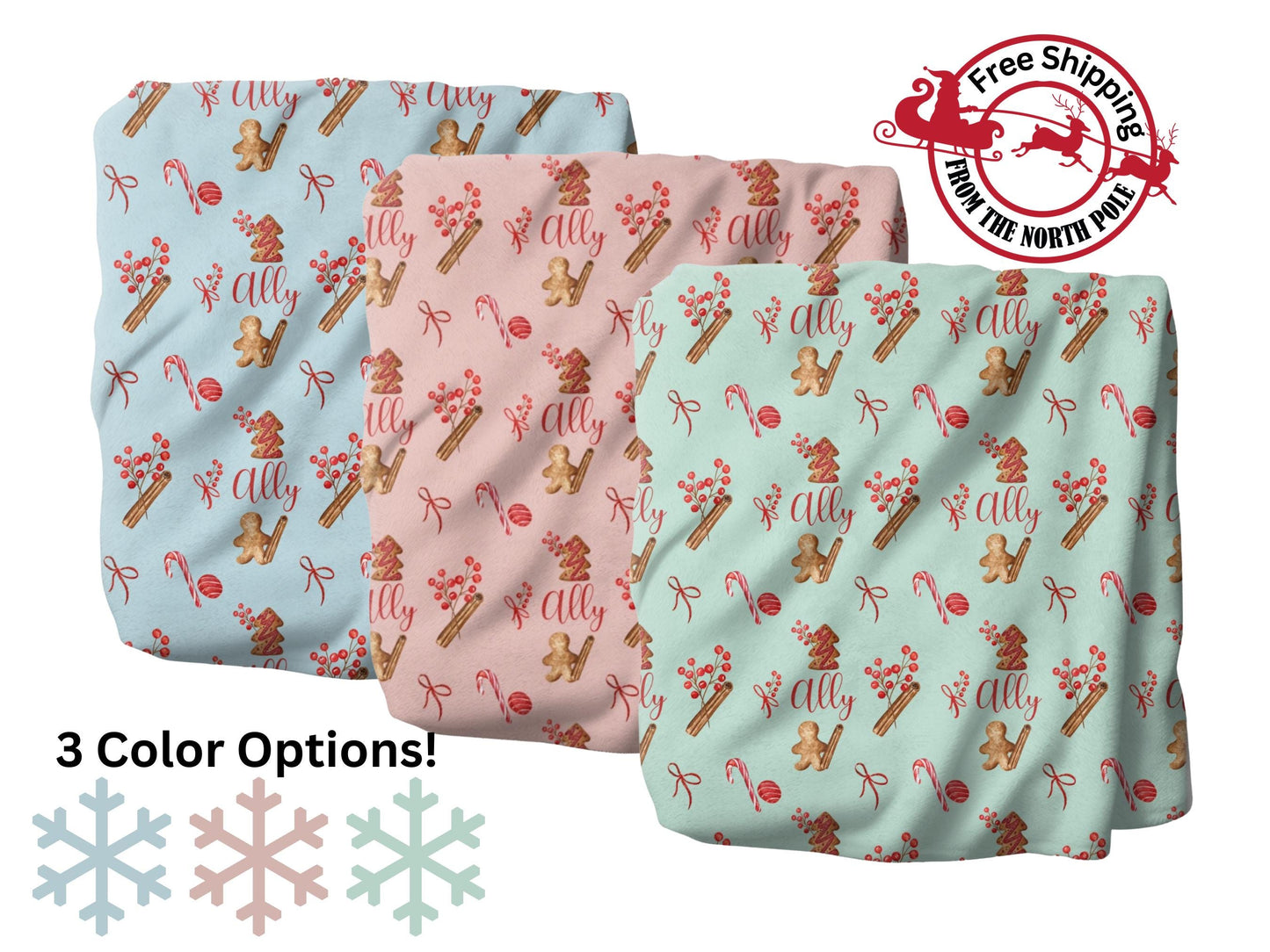 Personalized Christmas Cookie and Christmas Candy Blanket