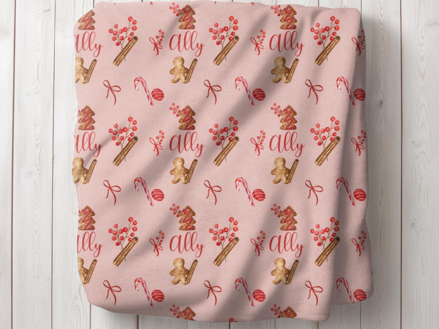 Personalized Christmas Cookie and Christmas Candy Blanket